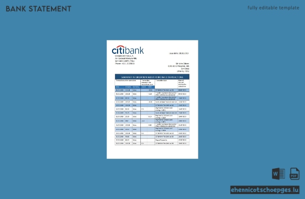 Beispiel eines Kontoauszugs der Citibank Peru (Vorschau)